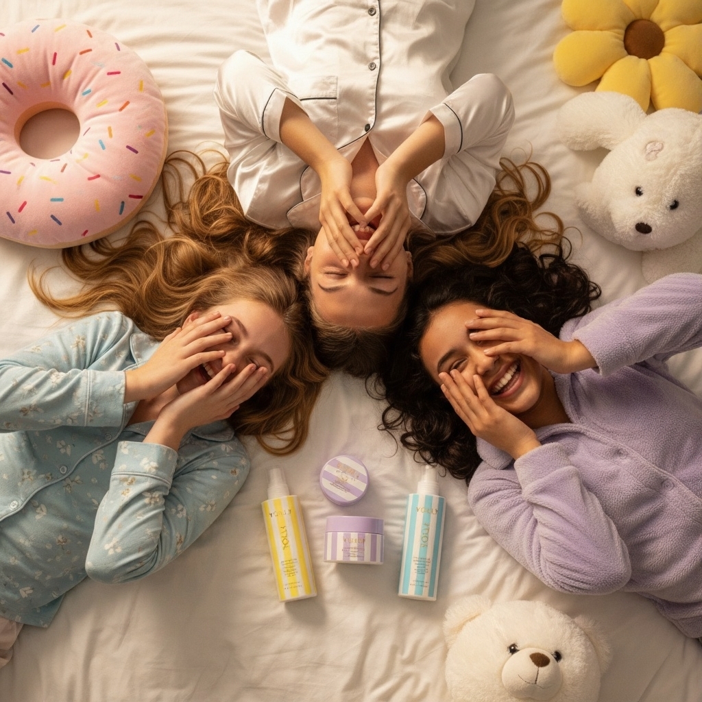 Meninas se divertindo com produtos Youly